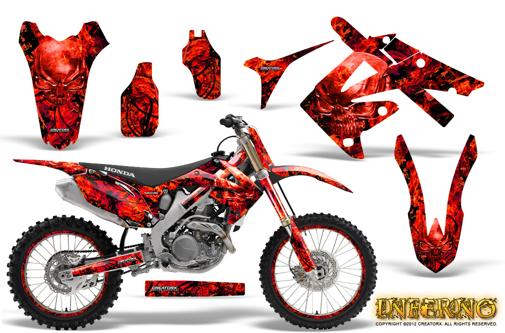 Honda CRF250 10-12 CRF450 09-12 Graphics Inferno Red NP Rims